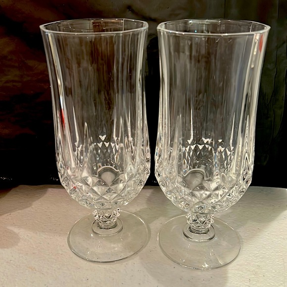 2 Cristal D'Arques Durand Longchamp 7” Footed Iced Tea Glasses - Picture 1 of 2